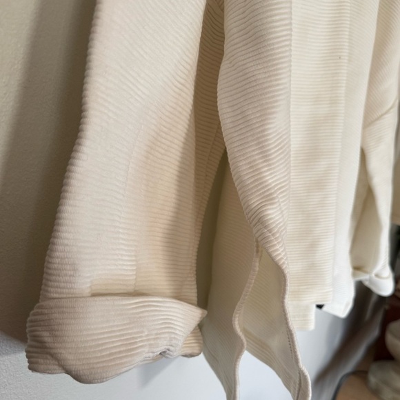 Varley Jenny Sweat Boxy Crop mock neck sweatshirt cutout ivory women S - Picture 7 of 11